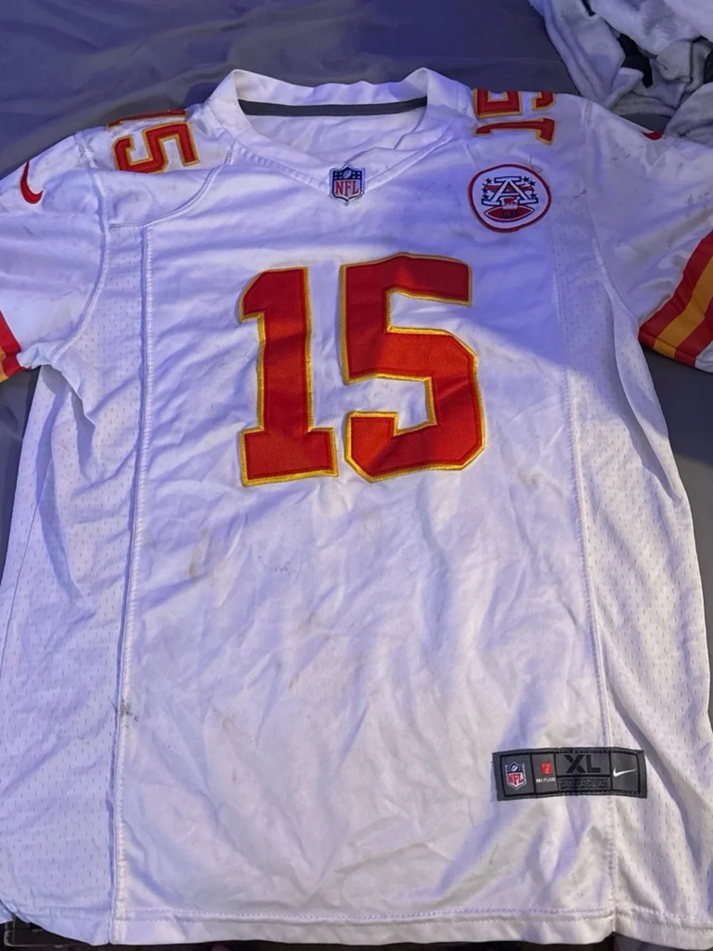 Kansas City Chiefs Patrick Mahomes Kids White Football Jersey